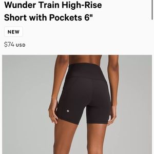 Lululemon wunder train high-rise shorts with pockets 6”